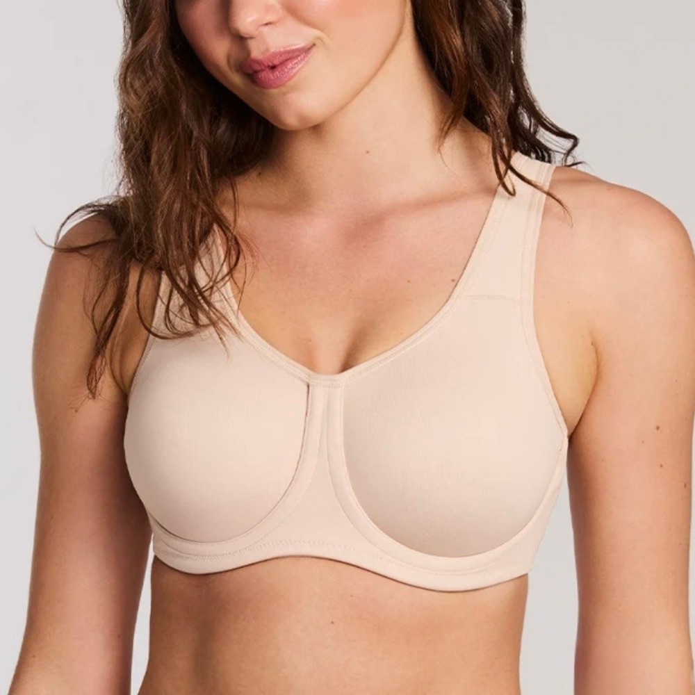 Wacoal Simone Sport Underwire Bra 34DDD High Impact 855170 Sand Beige 34F Active